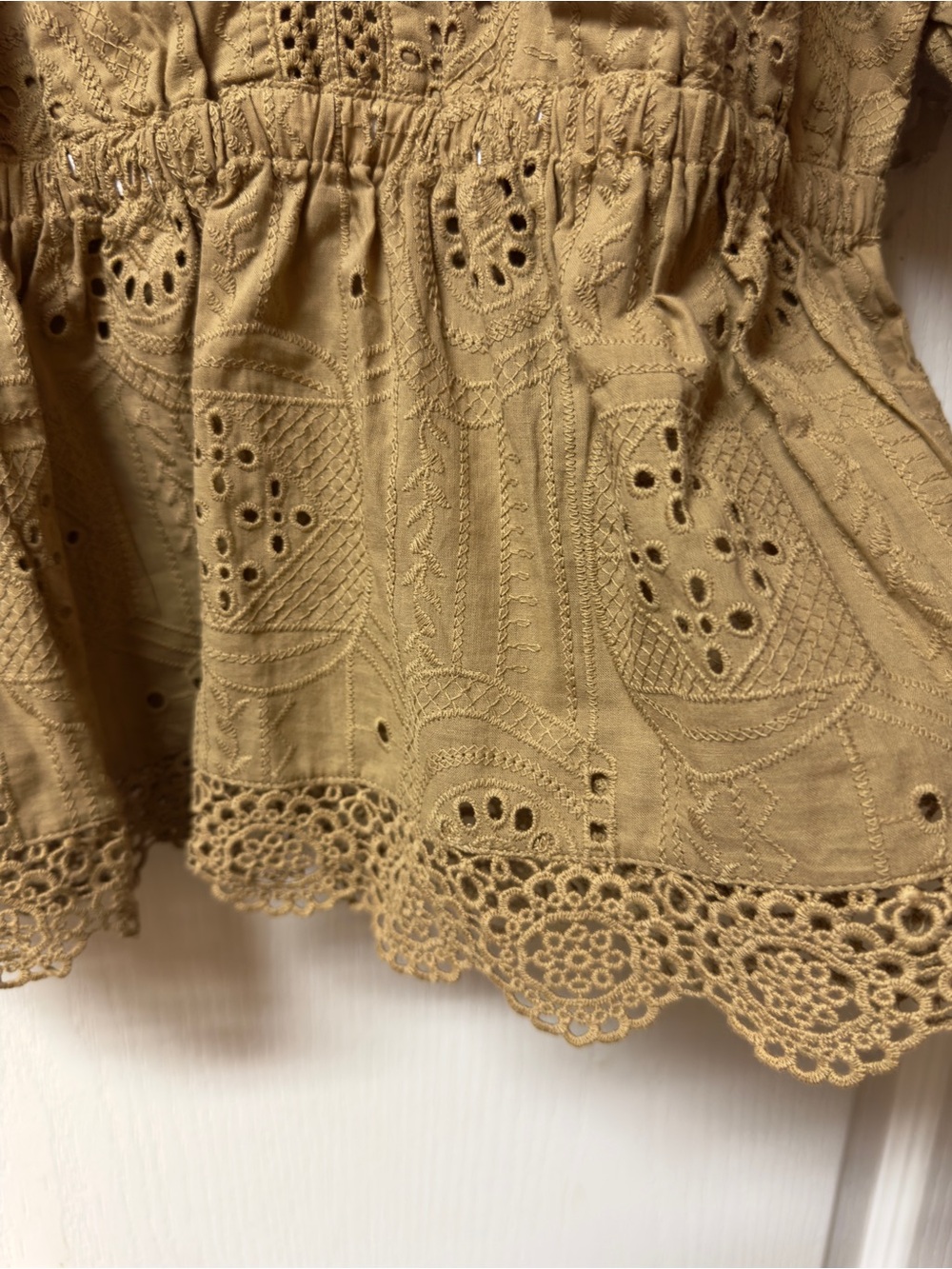 Democracy Eyelet Peplum Blouse, PM - Picture 4 of 6